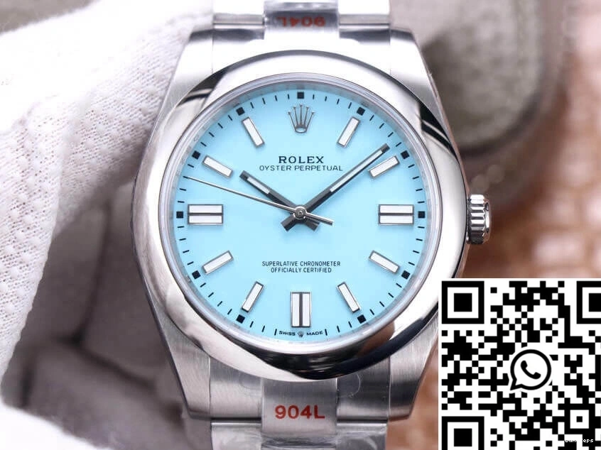 Turquoise Blue Oyster Rolex EW 41MM Factory Perpetual Dial M124300-0006 0208
